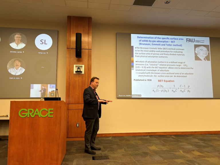 Prof. Thommes gab einen eingeladenen Vortrag beim GRACE Global Headquarters, MD, USA